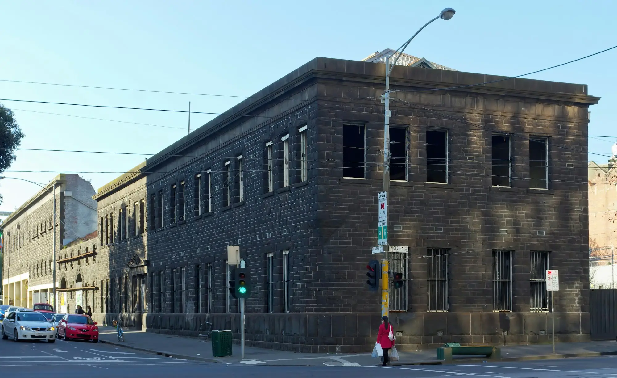 Bluestone former brewery office building on the corner of Bouverie and Swanston Streets, Carlton, Melbourne